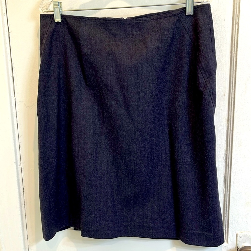 Lands End heathered purple wool skirt
